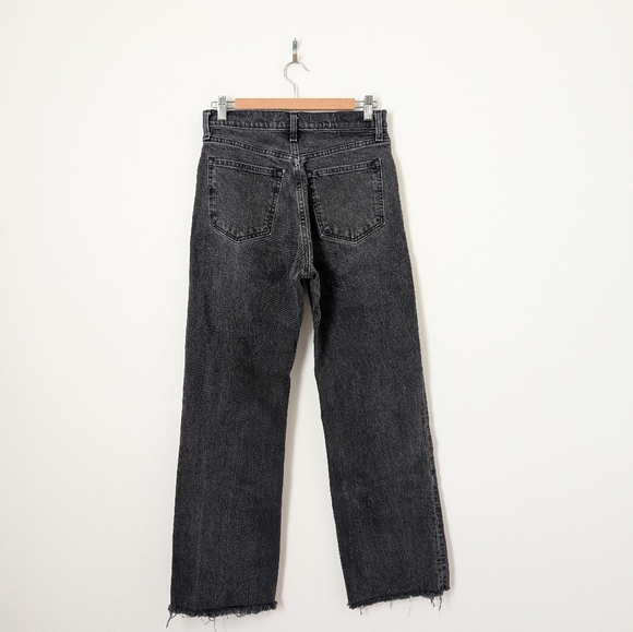 Abercrombie & Fitch Washed Black 90s Relaxed High Rise Cotton Denim Jeans - Picture 5 of 6